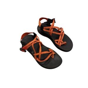 Chaco ZX/2 Classic Athletic Sandal in the "Orange Coral size 8